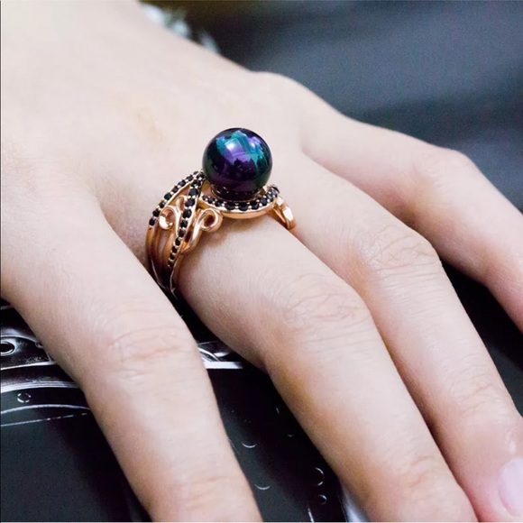 TahitIan Pearl 18KT Rose Gold Filled Blk Sapphire - Picture 7 of 7